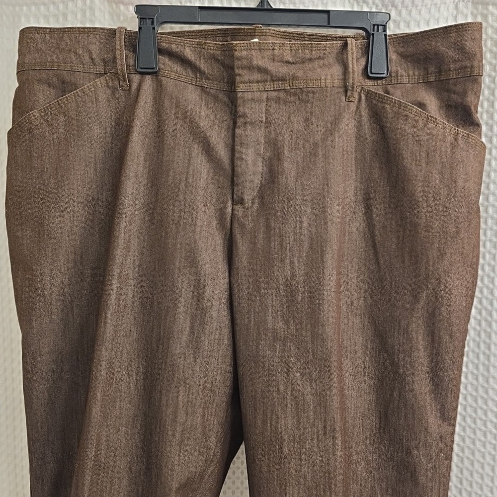 Lee Natural Fit Just Below The Waist Brown Womens 24 Dress Pants - Picture 2 of 5